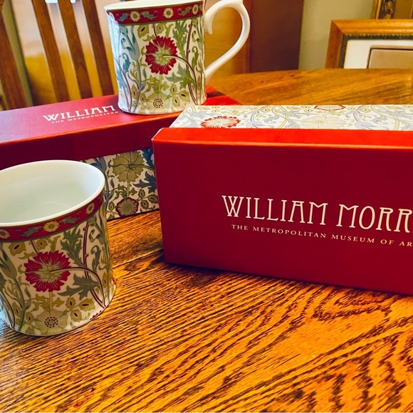 WILLIAM MORRIS « Pink and Rose » gift-boxed set’s of Two Coffee Mugs~ Rare & HTF - Picture 9 of 15